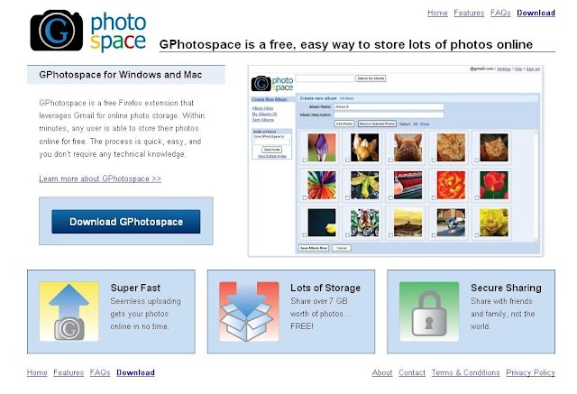 GPhotoSpace : utilisez Gmail pour stocker vos albums photos