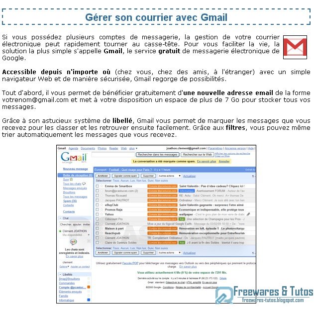 Le site du jour : gérer son courrier avec Gmail