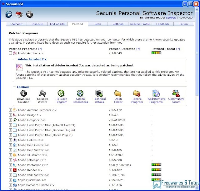 Secunia PSI (Personal Software Inspector) : votre ordinateur est-il à jour ?