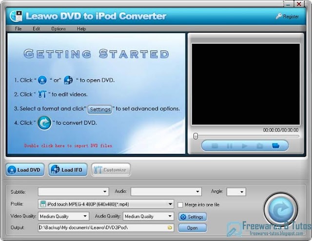 Leawo Free DVD to iPod Converter : les DVD sur votre iPod