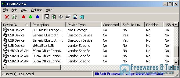 USBDeview : un logiciel portable pour identifier les problèmes USB