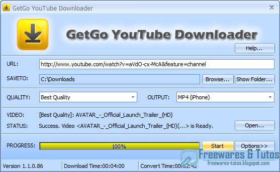 GetGo YouTube Downloader : un logiciel pour télécharger et convertir les vidéos de Youtube