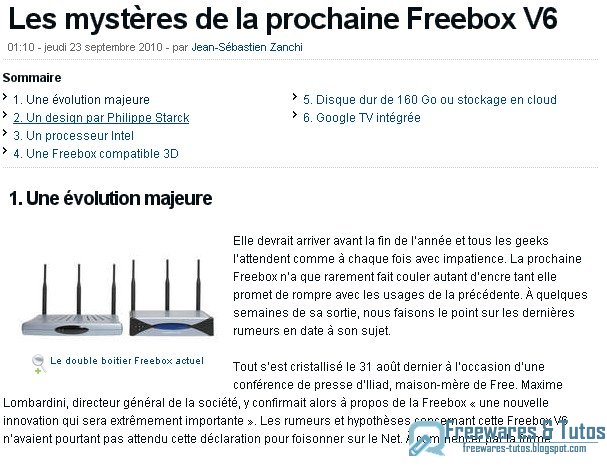 Le site du jour : Les mystères de la prochaine Freebox V6