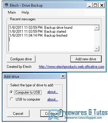 Drive Backup : un logiciel de sauvegarde bidirectionnel
