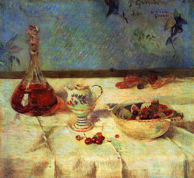 Paul Gauguin. The White Tablecloth. Still Life with Cherries