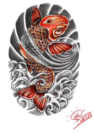 Japanese Koi Fish Tattoo Design Picture 2