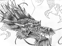 Koi Fish Dragon Head Tattoo Designs