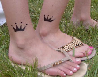 Crown King Ankle Tattoo Design 