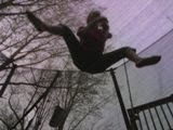 Hill-billy jumping on the trampoline