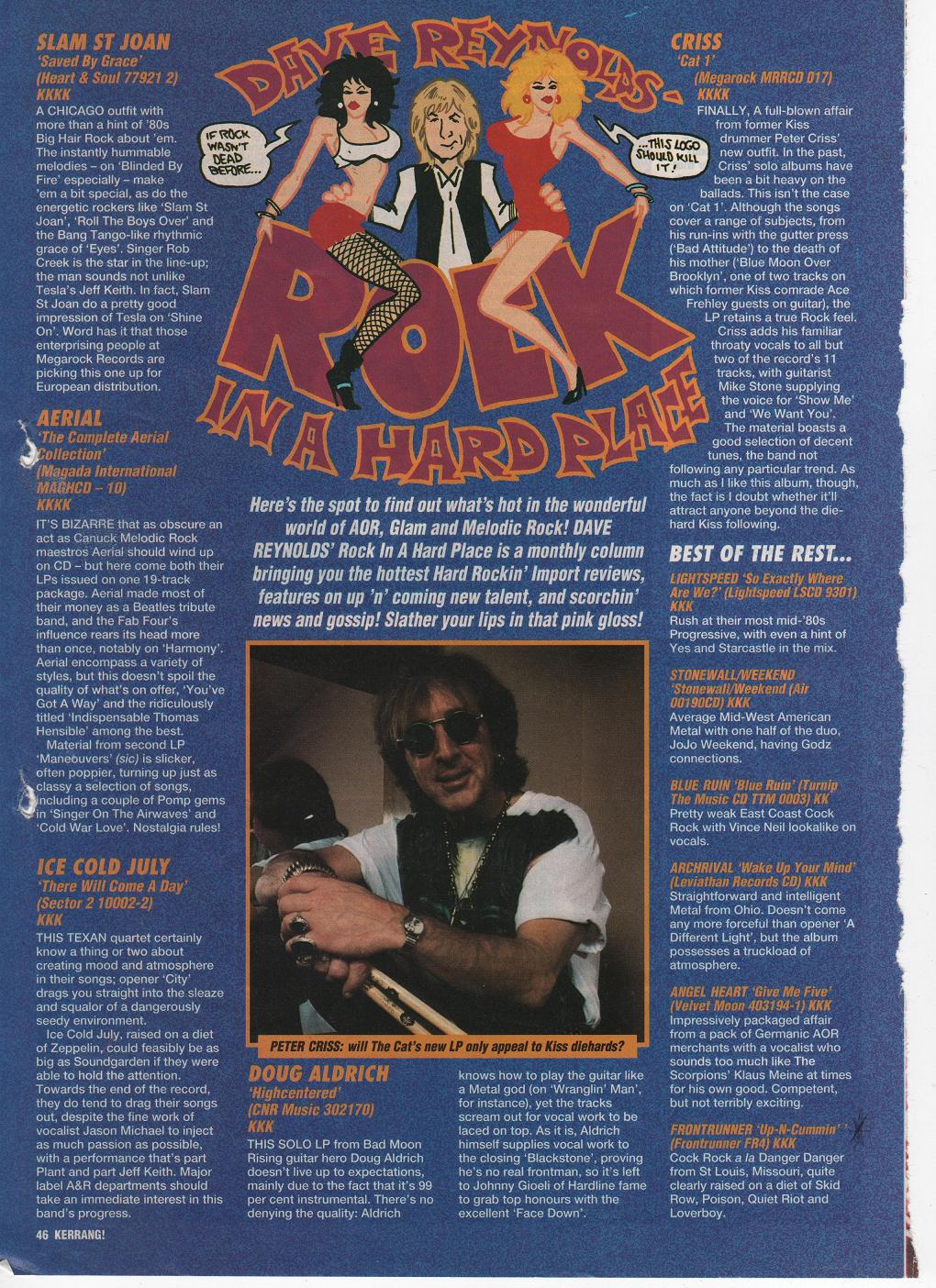 Dave Reynolds Import Reviews Slam St Joan, Aerial, Ice Cold July, Doug