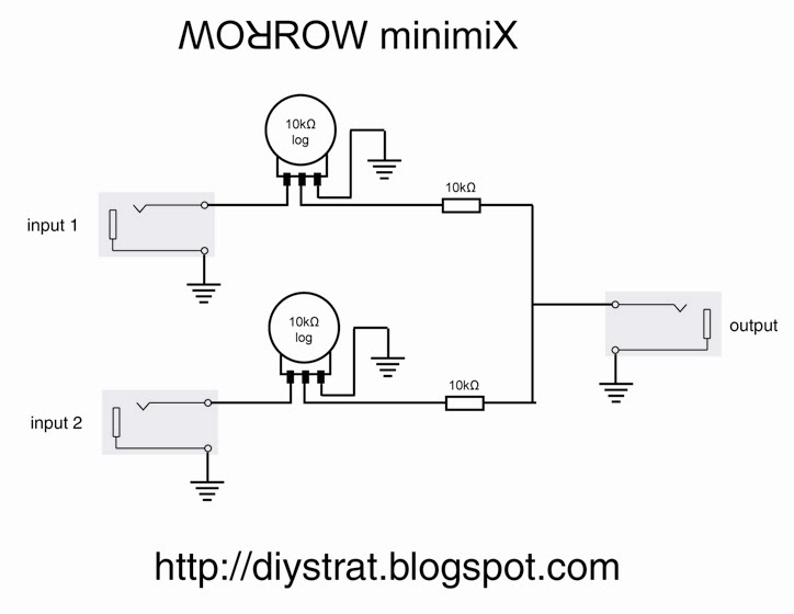 Two-channel passive mini-mixer | DIY Strat (and other ... yamaha b guitar wiring diagram 
