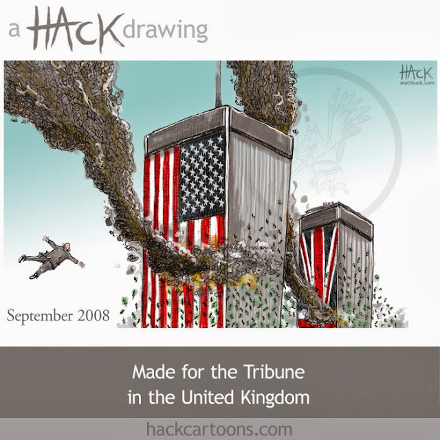Matt Buck hack Cartoons, gloval financial crisis cartoon © Matt Buck hack Cartoons for Tribune magazine in the UK