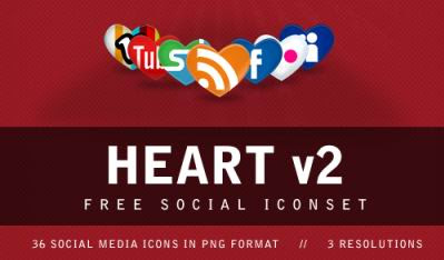 Heart V2 Social Media Icons