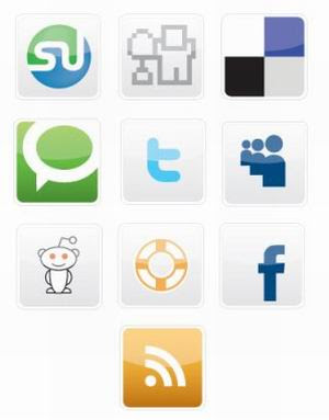 20 Free Vectors Social Bookmarking Icons