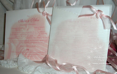 Handmade By Meda Sheer Pink Wedding Invitations Invitatii De