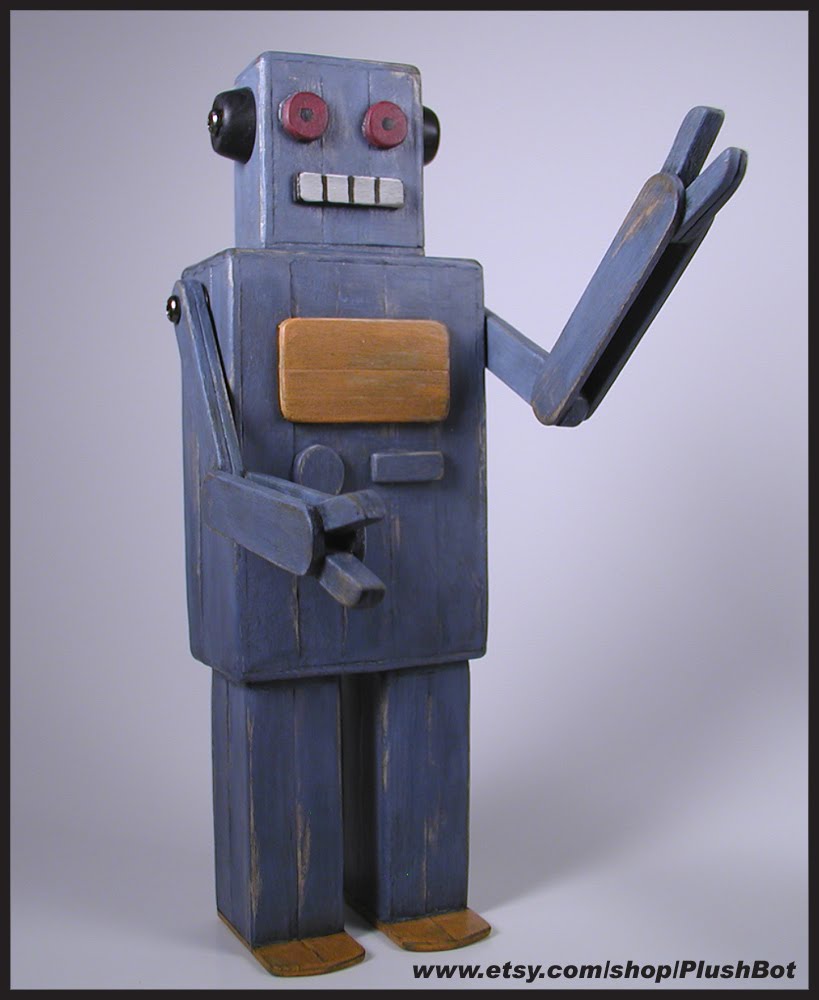 Pound Designs Popsicle Stick Robot Completed