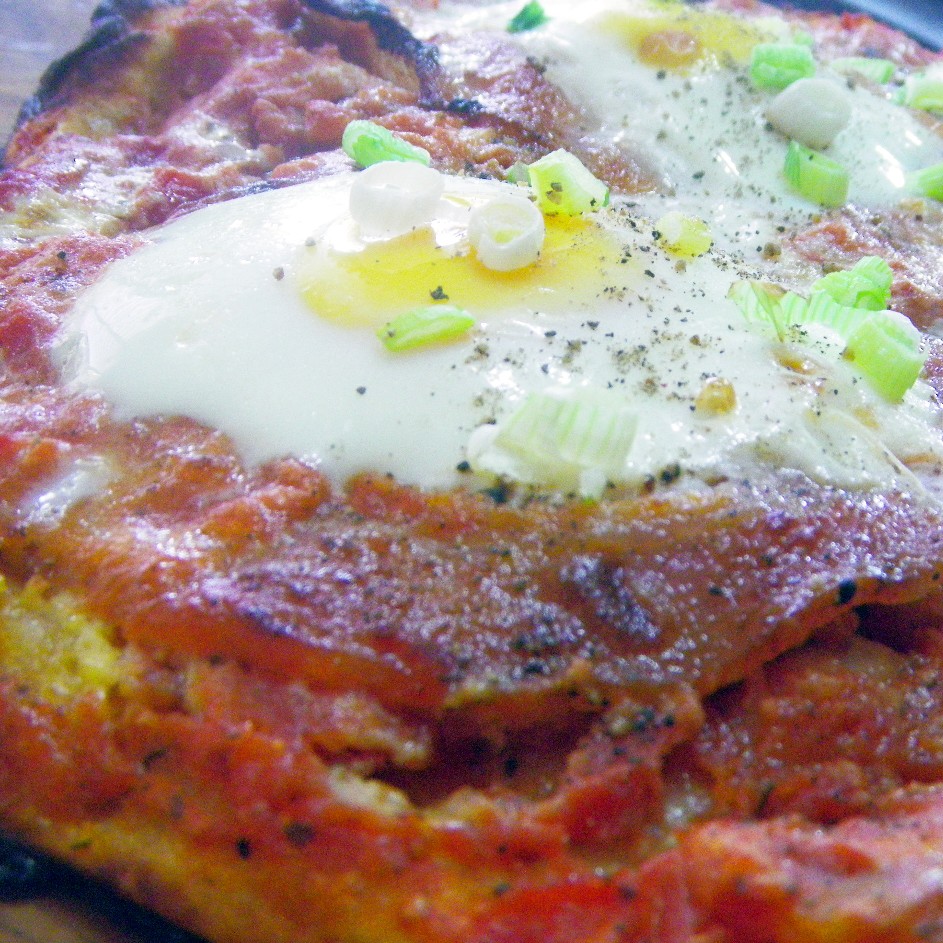 Year on the Grill Breakfast Pizza with Capicola Ham and Eggs
