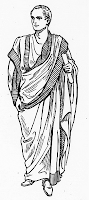 Drawing of a Roman toga