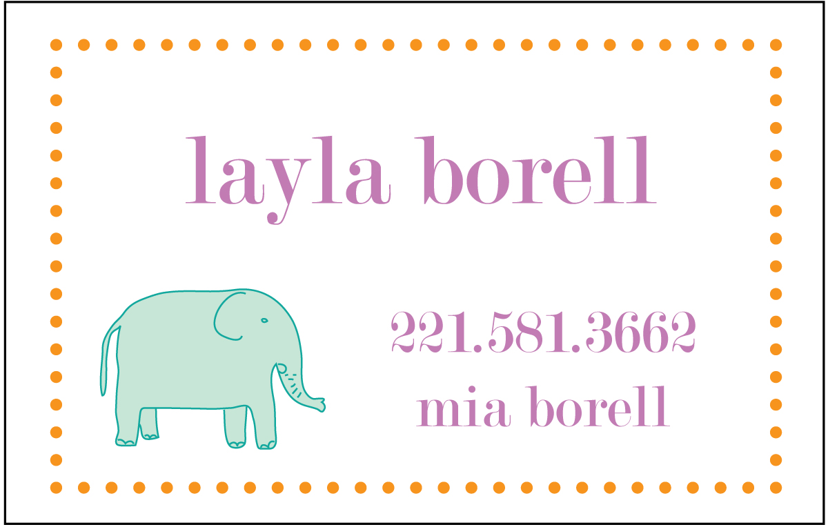 Paper Etiquette CUSTOM DIAPER BAG NAME TAGS & KEY CHAINS