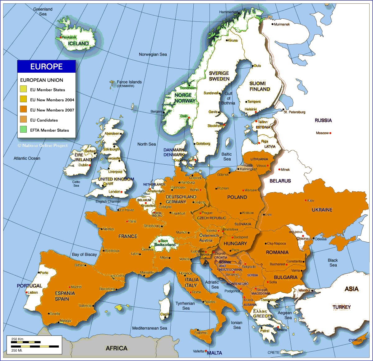 Our travels in Europe and beyond: europe map