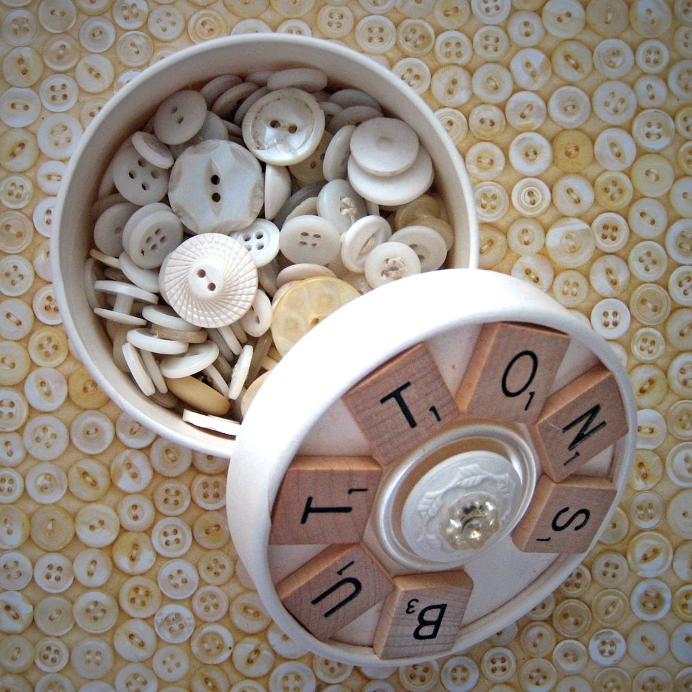 Scrabble Decorated Button Boxes