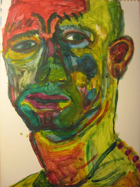 retrato de eduardo alvarado hombre que mira la muerte verde cara emebezeta monica borras arte