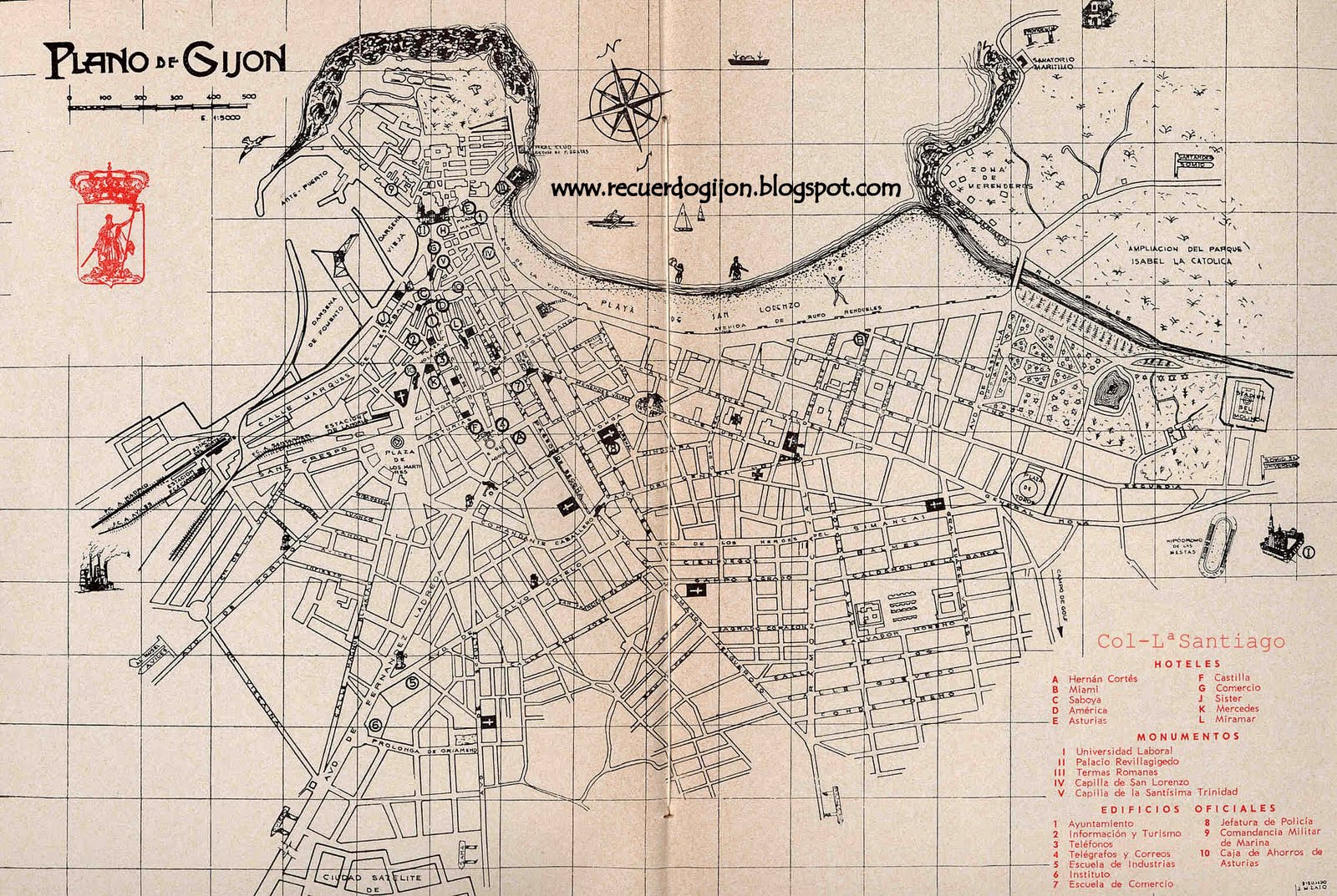 wwwrecuerdogijon.blogspot.com: PLANO DE GIJON 1974