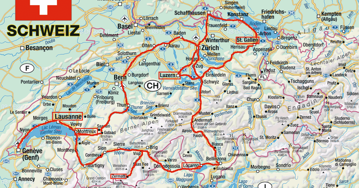 TheSwissTour: Tour Route