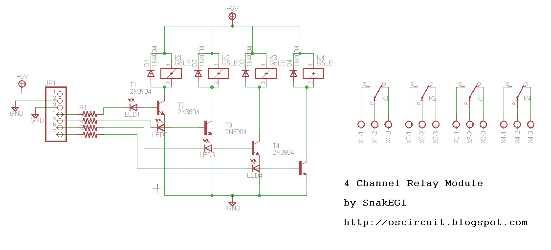 OS Circuit - Open Source Hardware: 4 Channel Relay Module