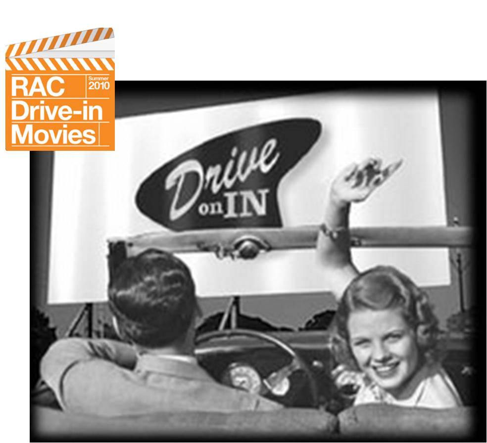 You go to the cinema last night. Movie Theater James Dean. Drive-in Theater big Screen.