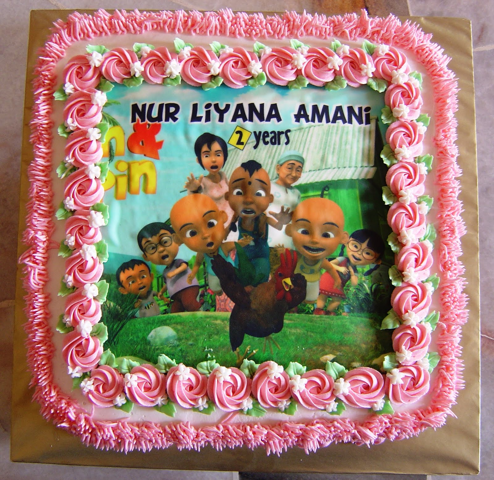  Upin  Ipin  birthday  cake Awina s Homemade