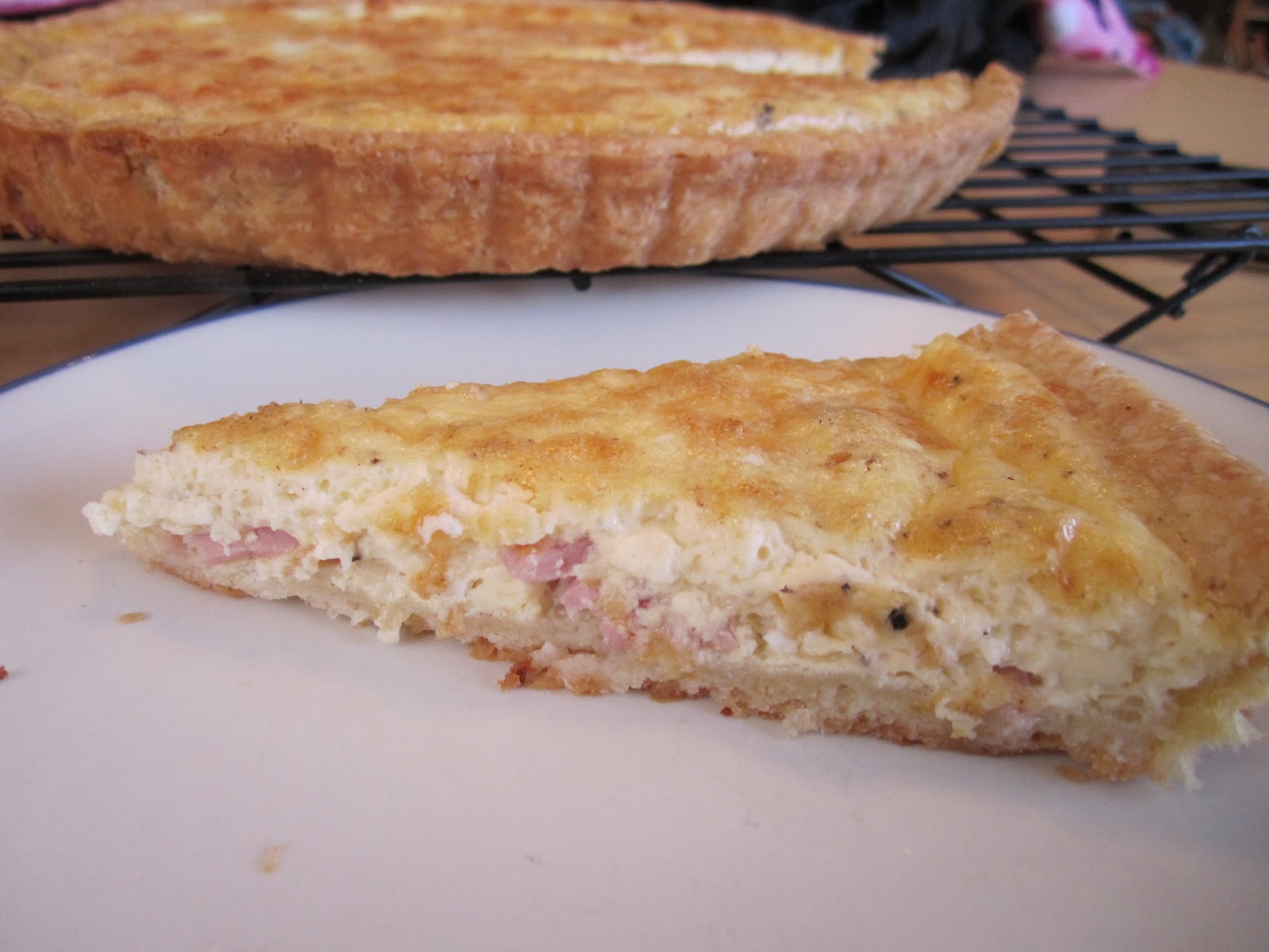 Stir it! Scrape it! Mix it! Bake it! Ham, egg, and cheese tart (Modern Baker)