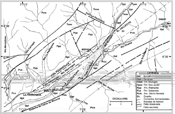 Mapa Geológico del Edo. Mérida.