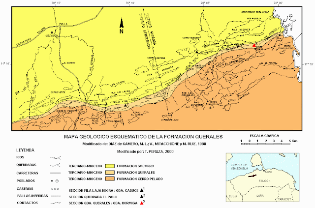 Mapa Geológico Esquemático de la FM. Quereles.