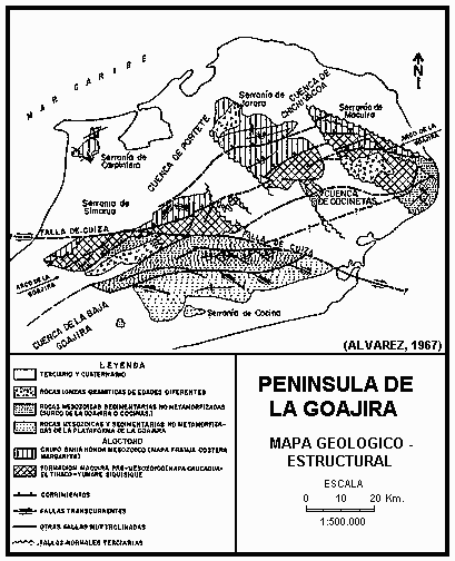 Mapa Geológico de La Península de La Guajira.
