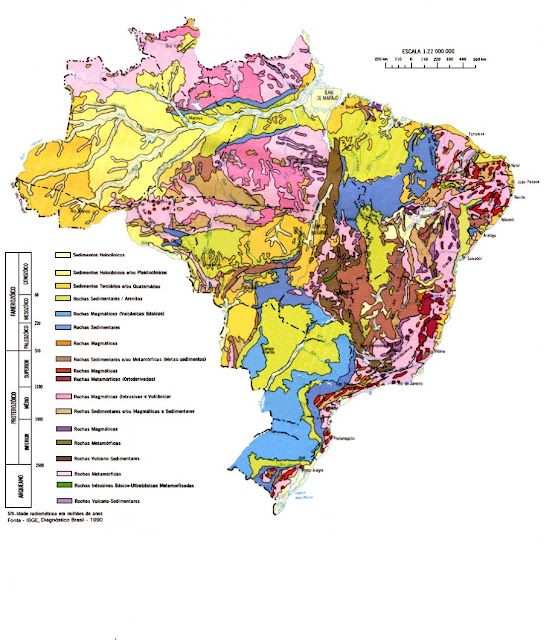 Mapa Geológico de Brasil.