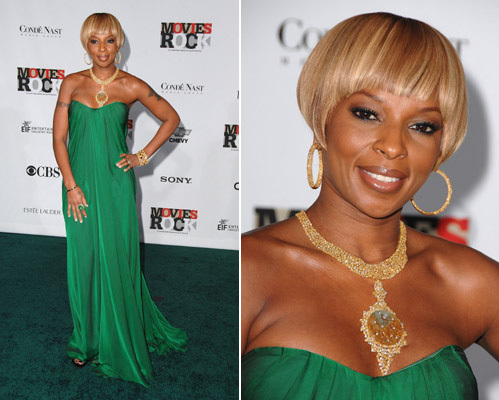 mary j blige dresses. Mary J. Blige wore a green