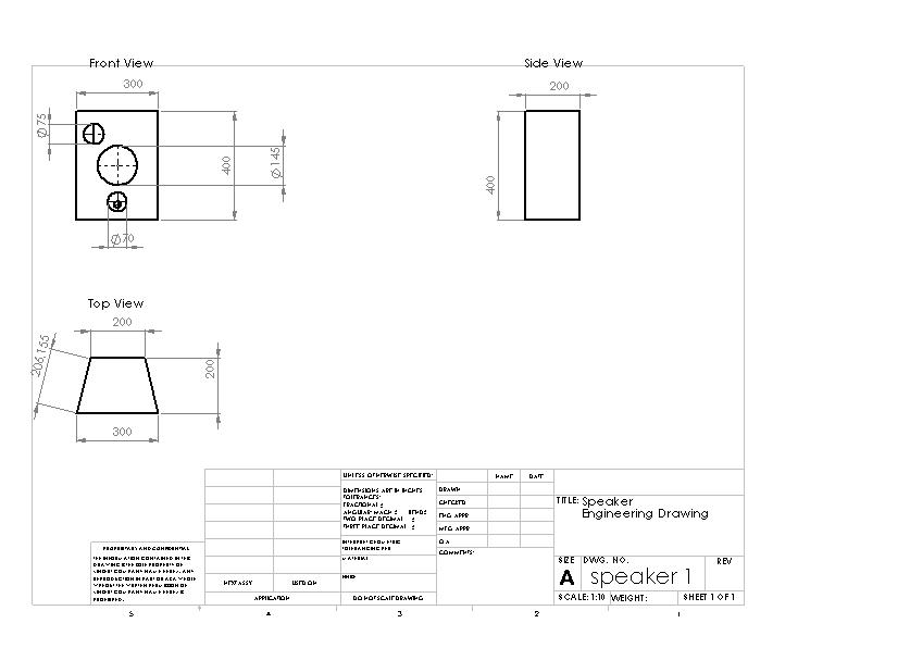 Speaker Design Speaker Engineering Drawing