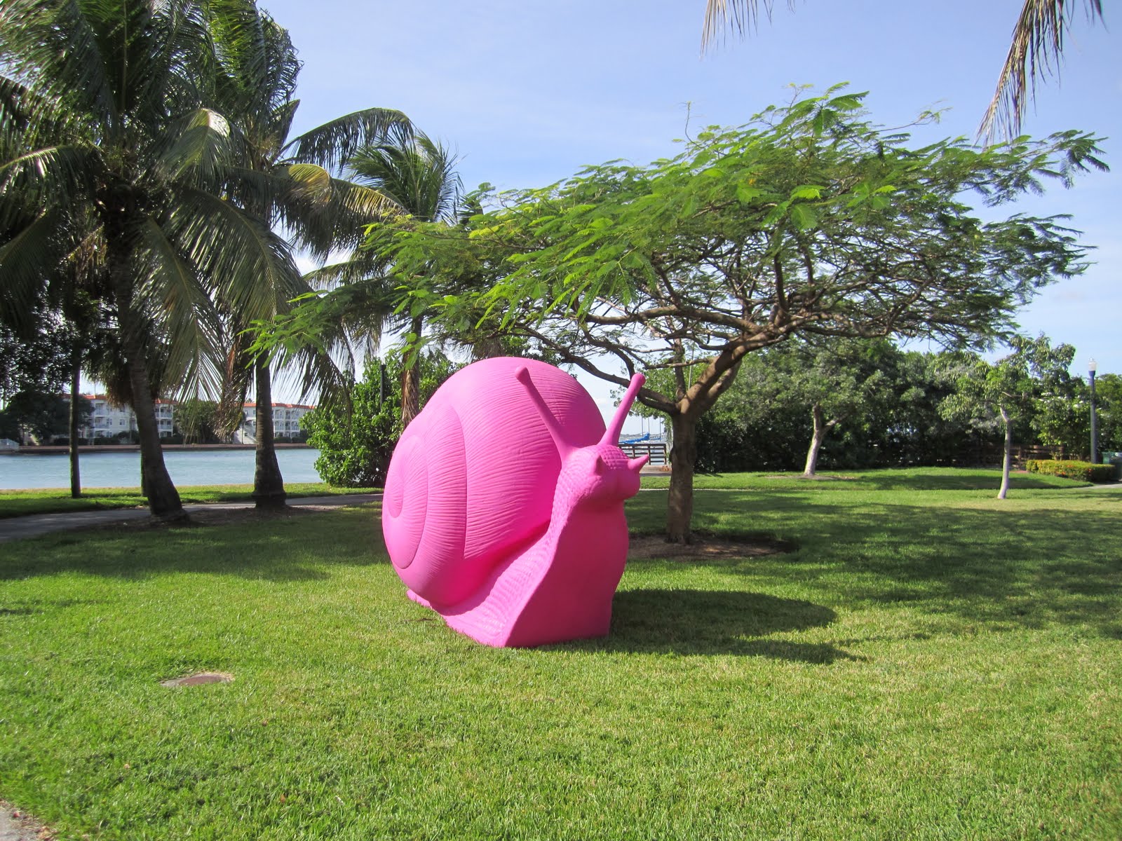Dave Lammerding Gigantic Pink Snail's invade Miami Beach