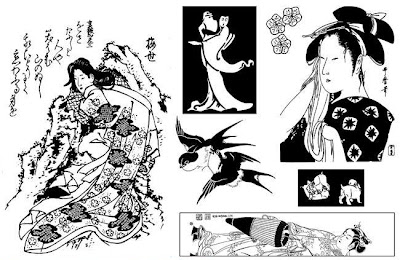 Art Neko P050 - Hokusai Swallows Sheet by Taylored Stamps