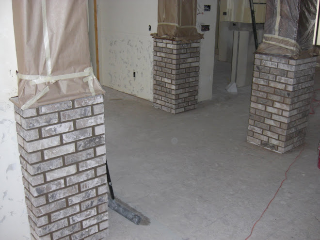 View of the brick coming inside the home
