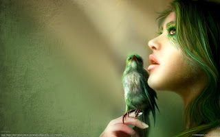 Fantasy Girl and Bird, Photoshop girl, Digital Art HD Wallpapers