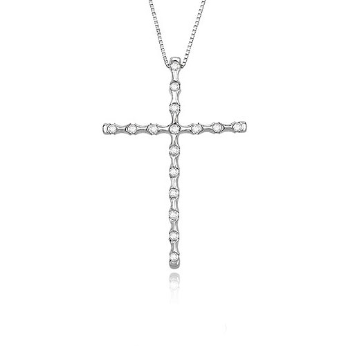 White Gold Diamond Cross