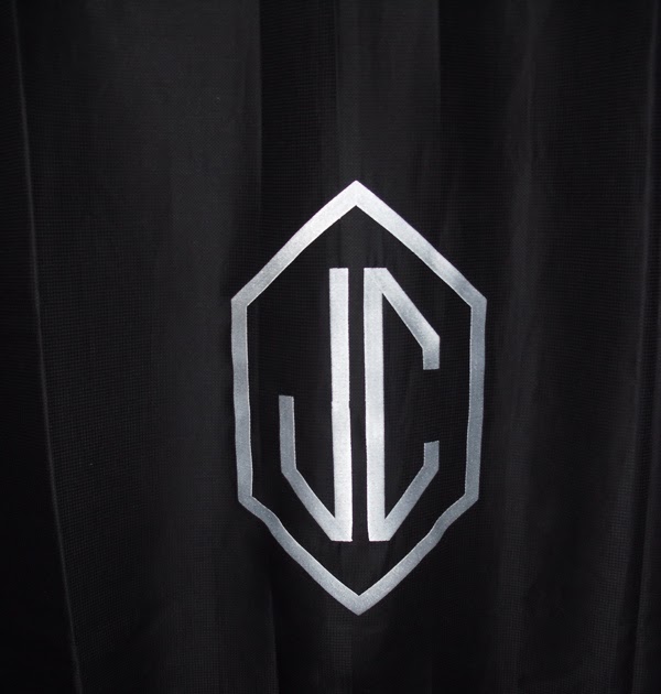 .: New Black JC Monogrammed shower curtain