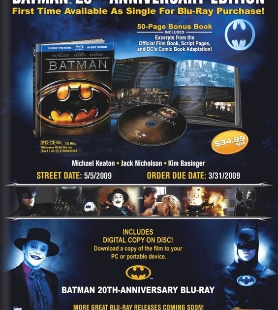 BAT - BLOG : BATMAN TOYS and COLLECTIBLES: 1989 BATMAN MOVIE 20th  ANNIVERSARY EDITION Blu-Ray DVD Coming Out Soon!