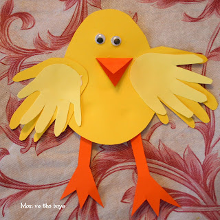 Easter Chick Craft using kids Handprints