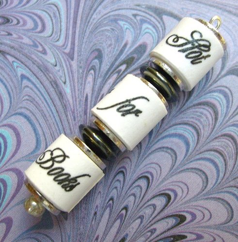 book-themed paper bead jewelry