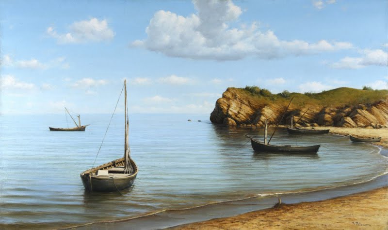 17 серию отчего берега. Баркас «золотой Марлин». Лодки живопись. Лодки на берегу живопись. Старая лодка на берегу.