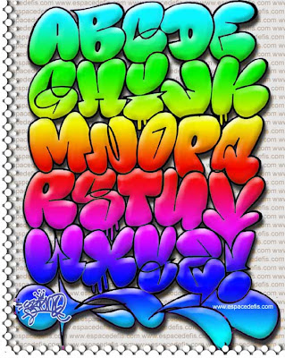 Arsaroceu Color Graffiti Alphabet Bubble A Z Paper