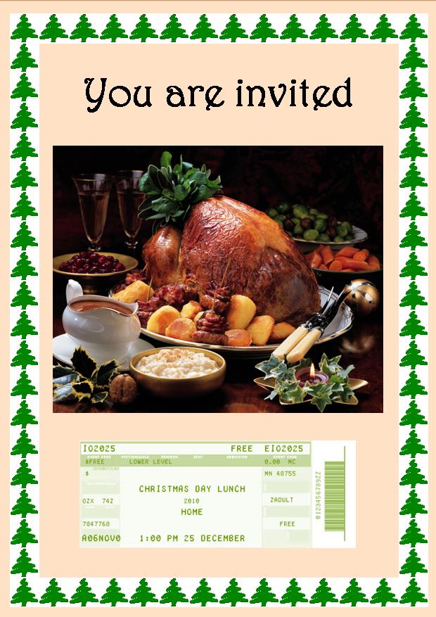 My crafty outlook Christmas day lunch invitation